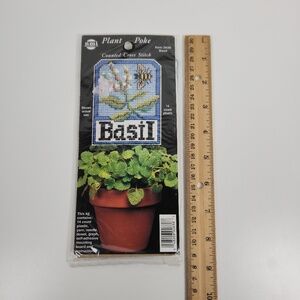 Vintage Counted Cross-Stitch Kit Plant Poke by NeedleMagic- Basil
